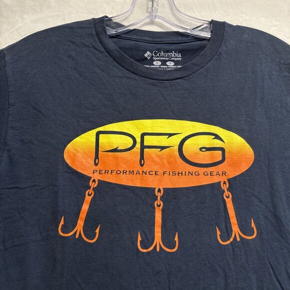 Columbia Performance Fishing Gear PFG Navy Blue T-Shirt Men's Size Small Hook - Picture 3 of 12